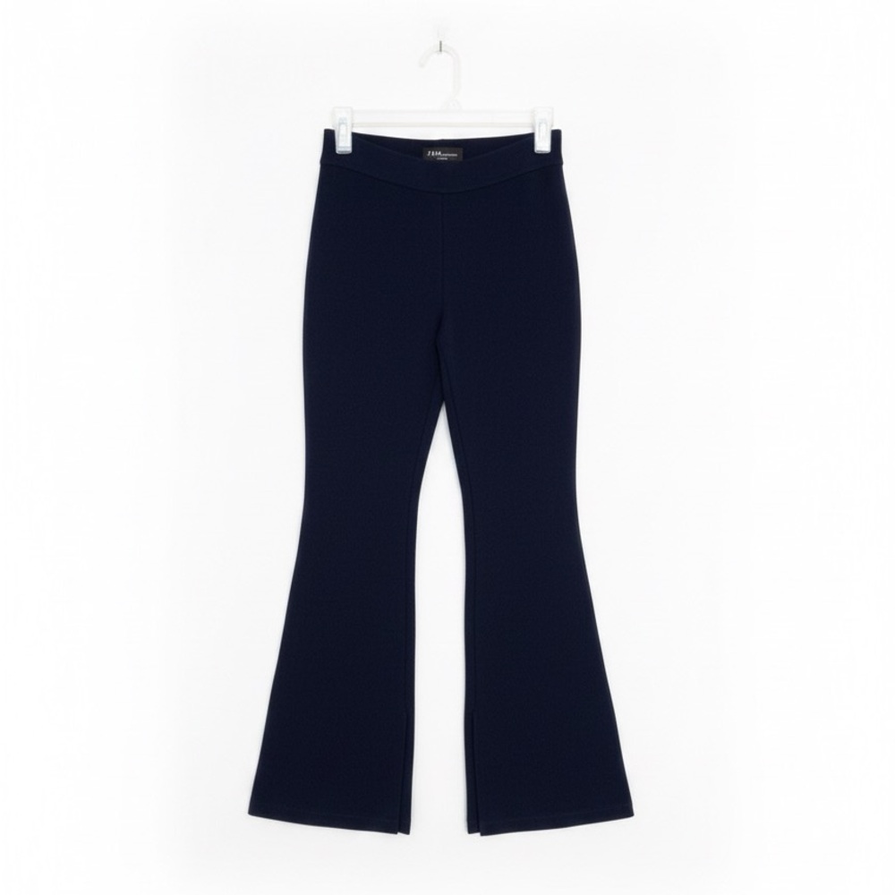 Ten by Babaton, (Aritzia) Navy Stretch Flared Trousers with side split  | Size S